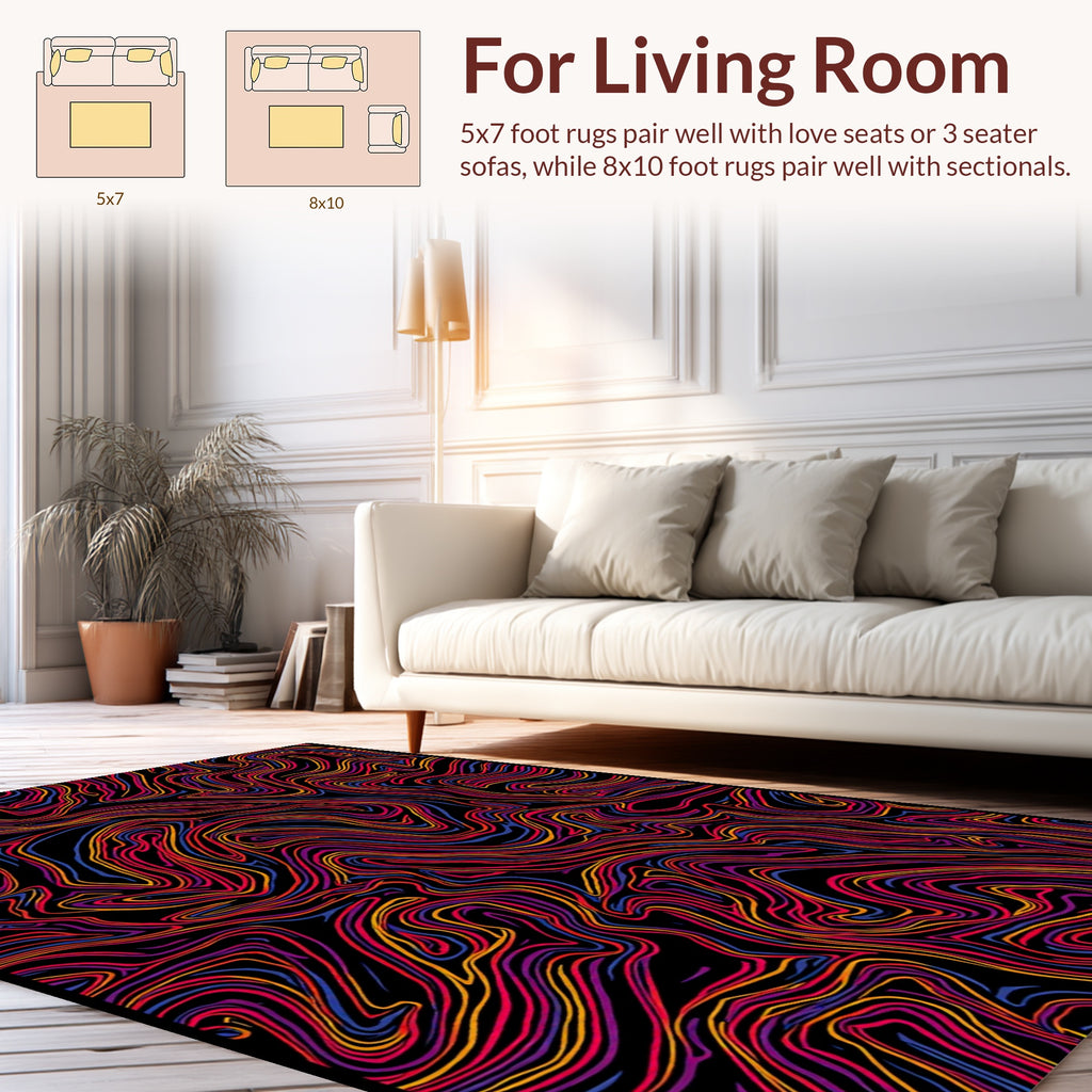 Vibrant Swirl Abstract Pattern Rug