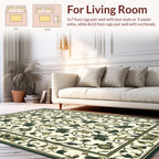 Floral Vine Bordered Cream Rug