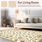 Cream Botanical Floral Vine Rug