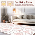 Elegant Pink White Floral Pattern Rug