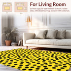 Bold Yellow Black Polka Dot Design Rug