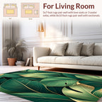 Lush Tropical Leaf Gold Outline Design Rug