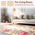 Vibrant Pink Flora Vines Pattern Rug