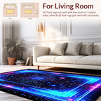 Futuristic Circuit Board Neon Design Rug