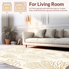 Botanical Line Art Floral Pattern Rug
