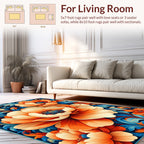 Vibrant Blooming Floral Scroll Design Rug