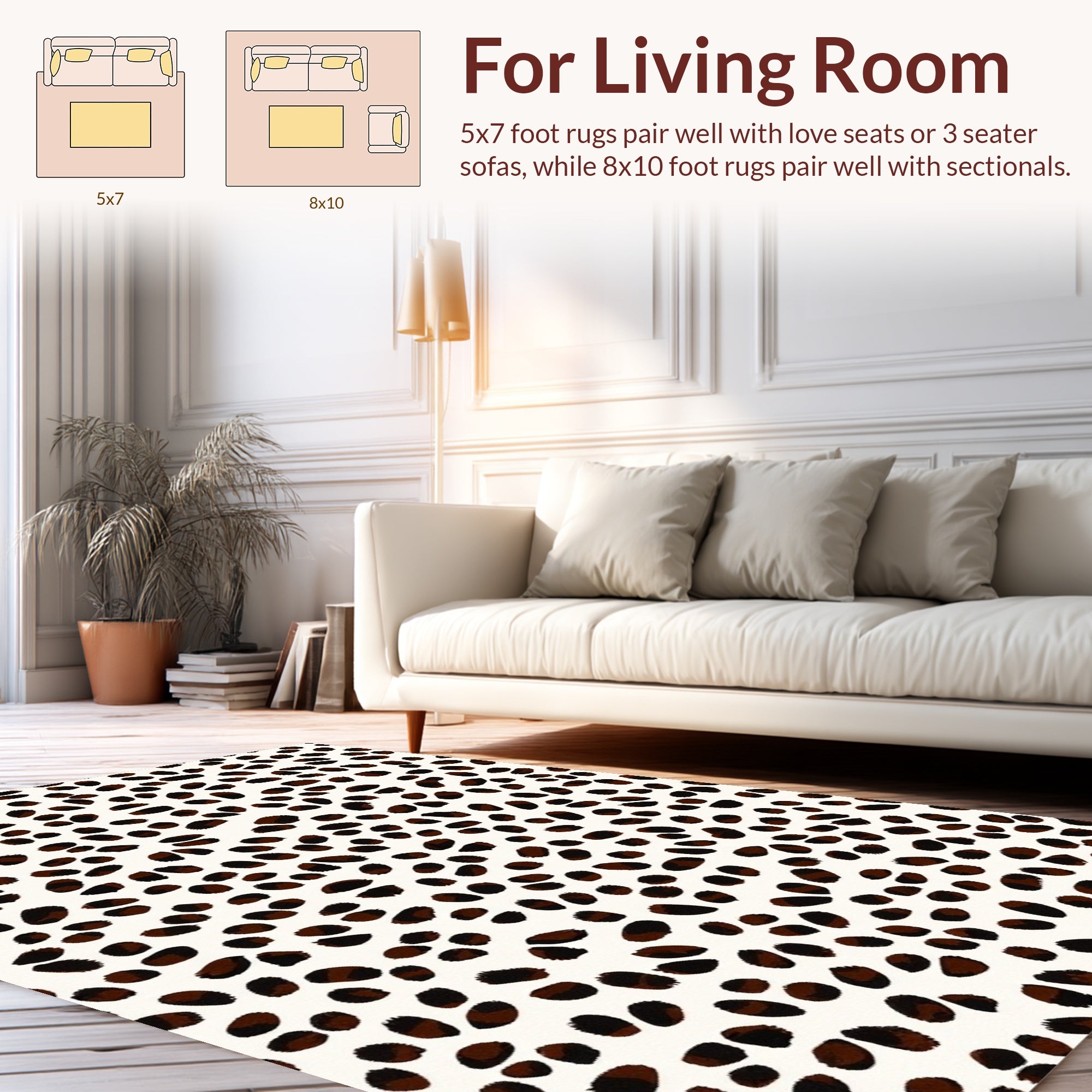 Chic Animal Print Spot Design Rug