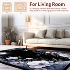 Moonlit Floral Butterfly Garden Rug