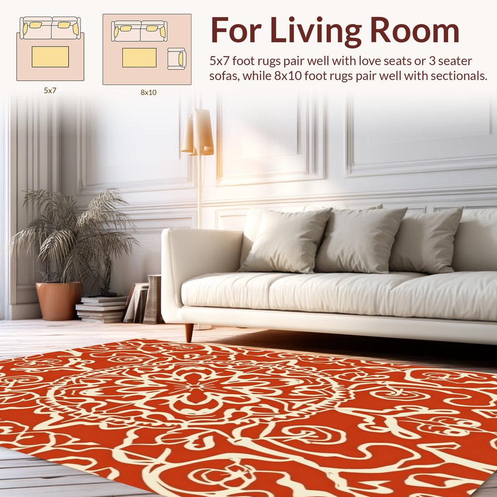 Crimson Medallion Ornamental Pattern Rug