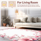 Pink Floral Vine Pattern Rug
