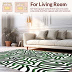 Abstract Green Wavy Lines Rug