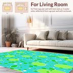 Funky Green White Polka Dot Design Rug