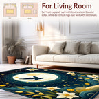 Celestial Birds Floral Night Sky Rug
