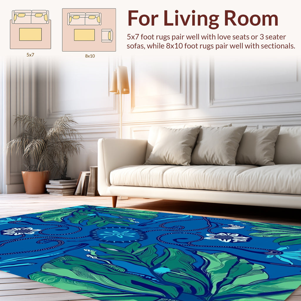 Exotic Floral Vine Pattern Rug