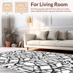 Symmetrical Black White Abstract Pattern Rug