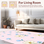 Delicate Floral Pattern with Blue Accents Rug