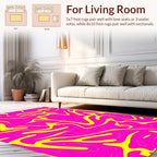 Vibrant Pink Yellow Swirl Pattern Rug