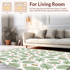 Elegant Evergreen Pine Needle Pattern Rug