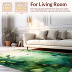 Elegant Green Foliage Pattern Rug