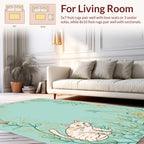 Whimsical Cats And Floral Vines Rug