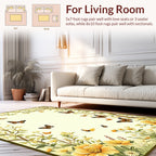 Floral Butterflies Whimsical Garden Design Rug