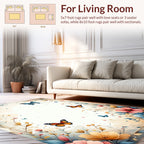 Floral Butterfly Watercolor Art Rug
