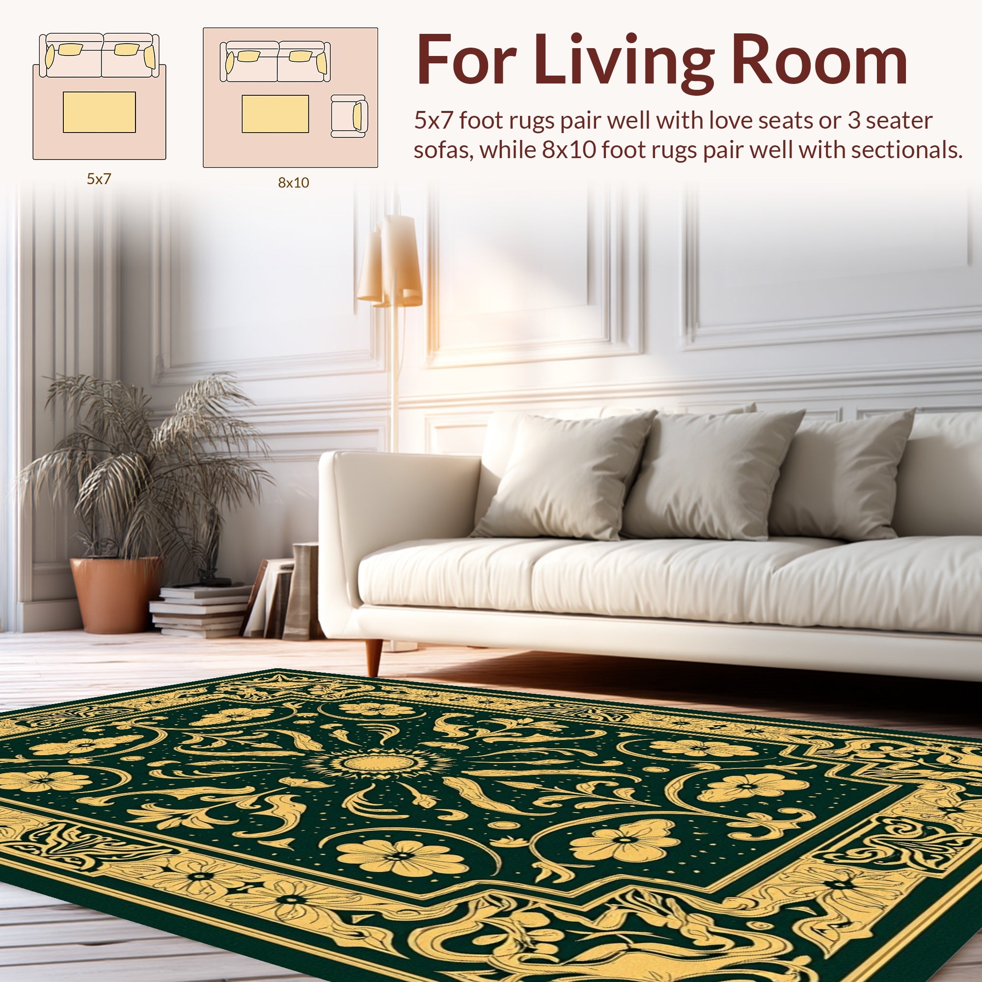 Ornate Forest Floral Sunburst Rug
