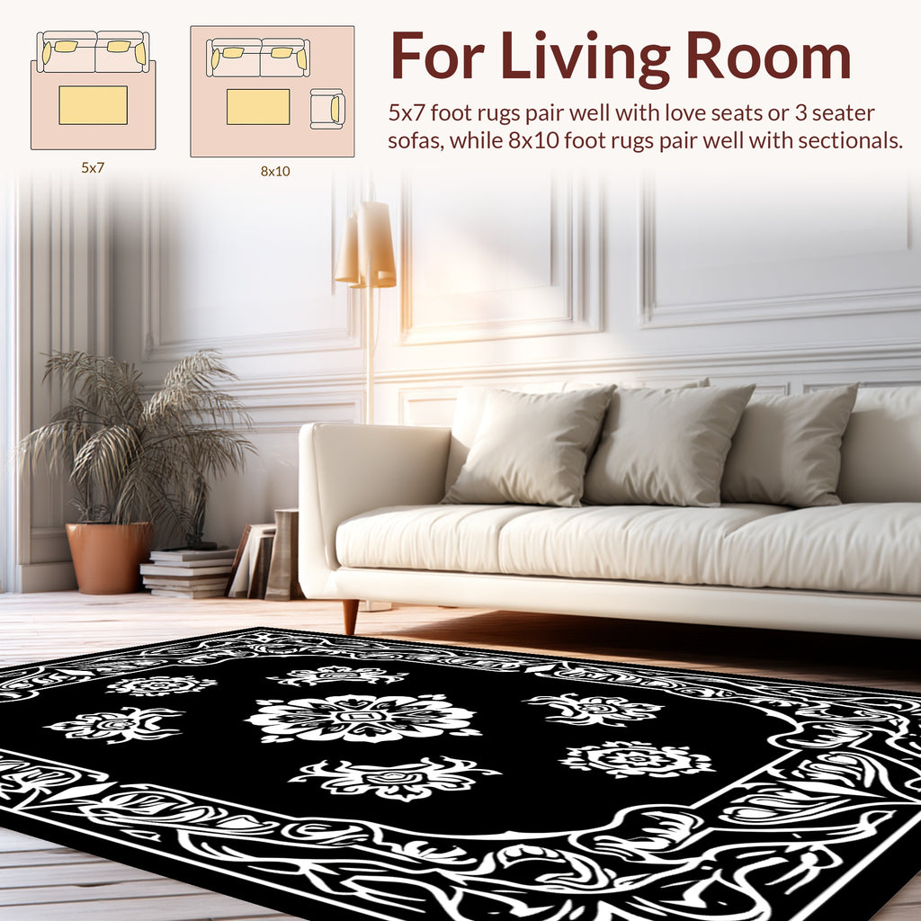 Bold Paisley Floral Pattern Rug