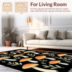 Whimsical Mushroom Folk Pattern Rug
