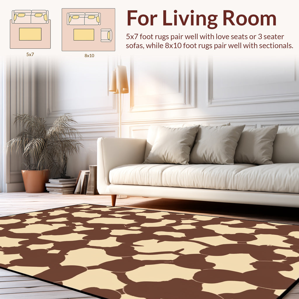 Organic Abstract Brown Beige Pattern Rug