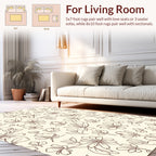 Delicate Floral Outline Cream Pattern Rug