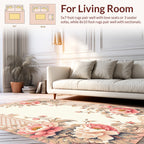 Vintage Peony Blossom Scrollwork Rug