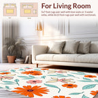 Whimsical Floral Butterfly Doodle Art Rug