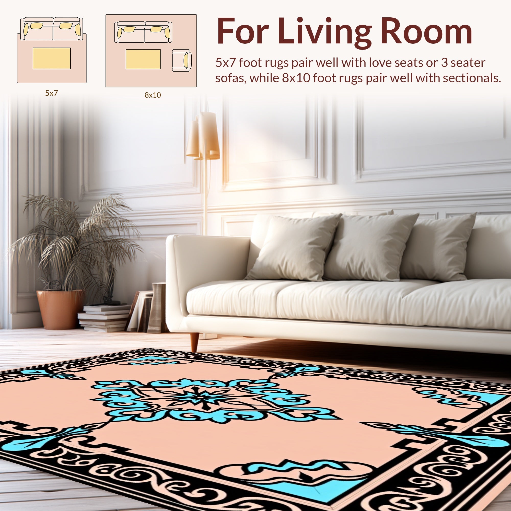 Traditional Geometric Floral Medallion Rug