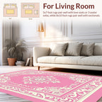 Elegant Floral Scrollwork Patterned Rug