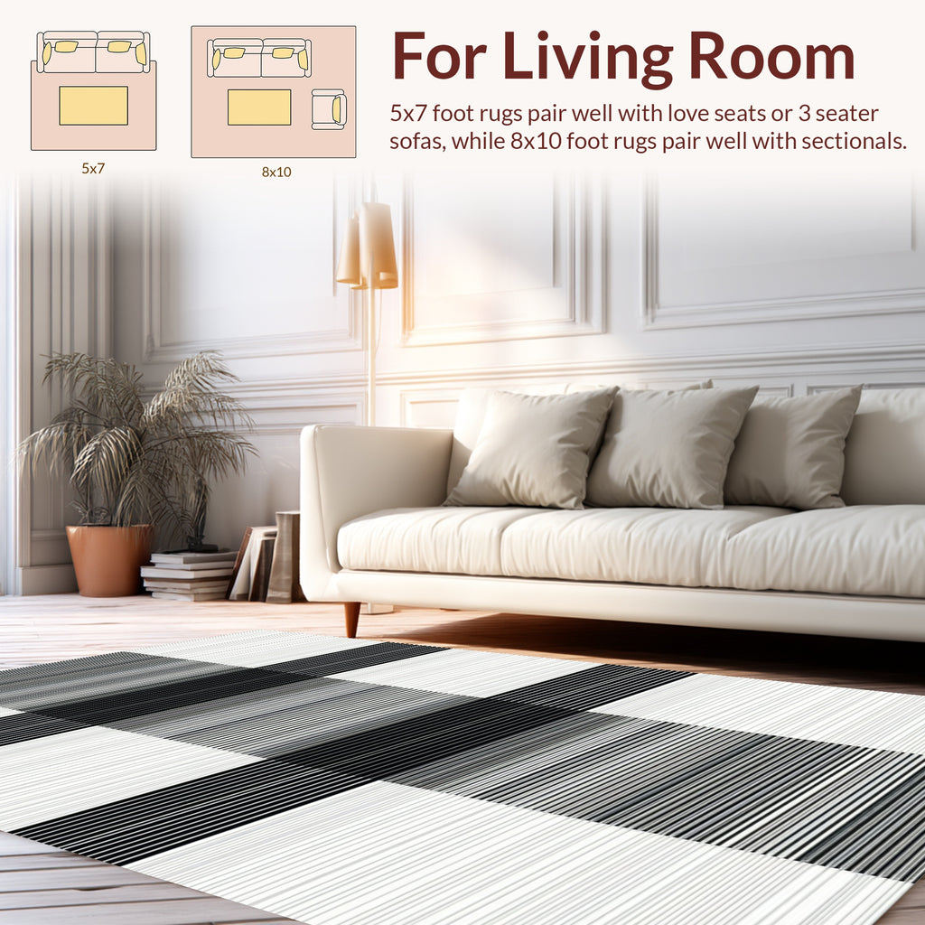Abstract Lines Bold Stripe Pattern Rug