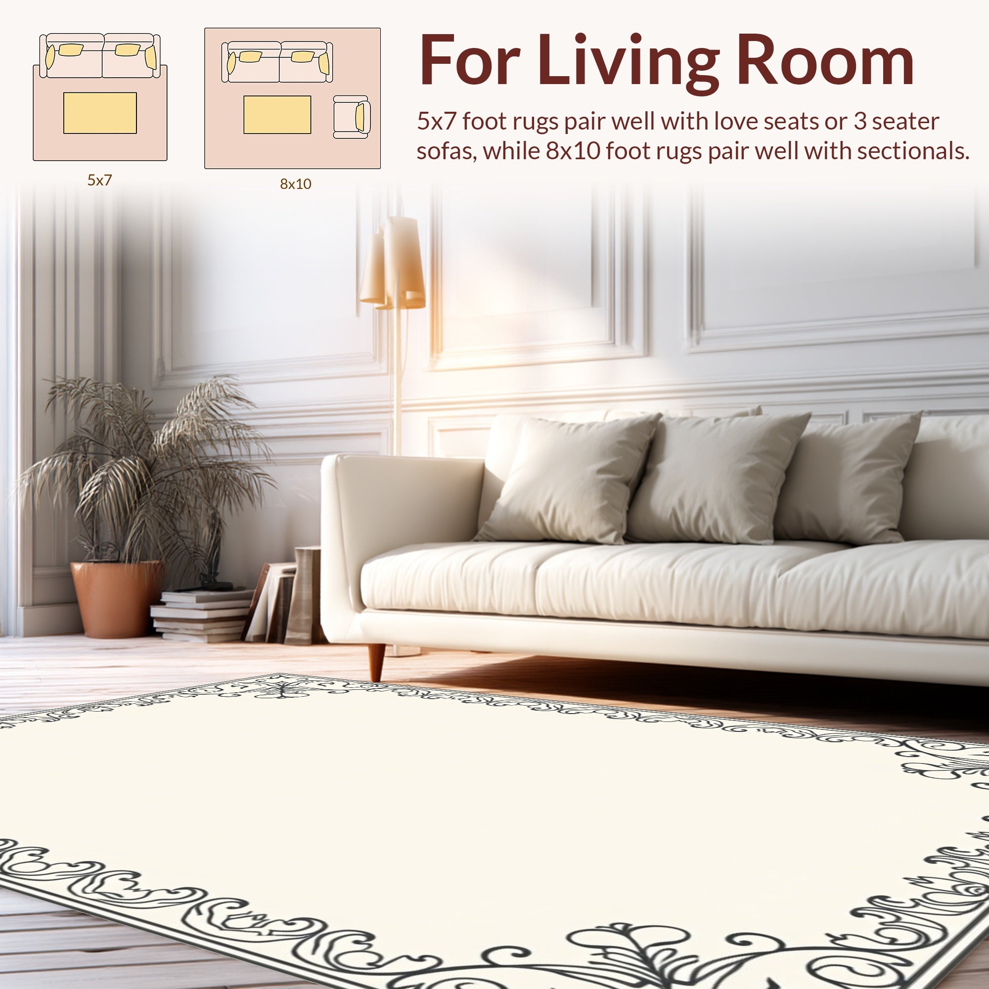 Classic Ornamental Flourish Design Rug