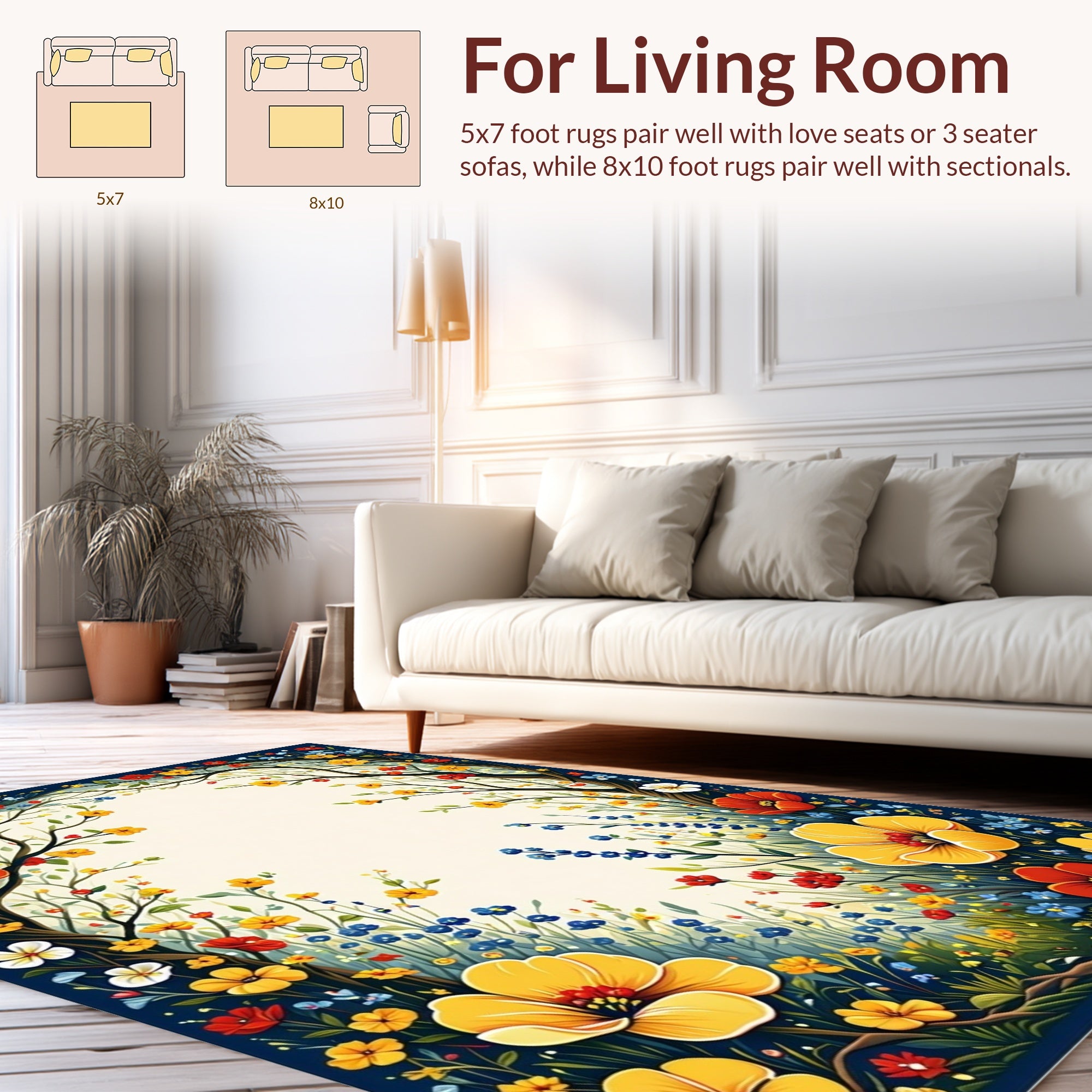 Floral Archway Garden Pattern Rug