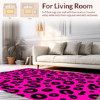 Bold Pink Black Animal Print Rug