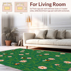Whimsical Bees Floral Pattern Rug
