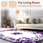 Elegant Purple Floral Vine Frame Rug