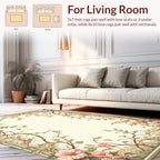 Vintage Floral Vine Silhouette Design Rug