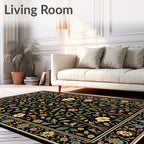 Dark Floral Tree of Life Pattern Rug
