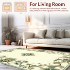 Elegant Floral Swirl Green Scroll Rug