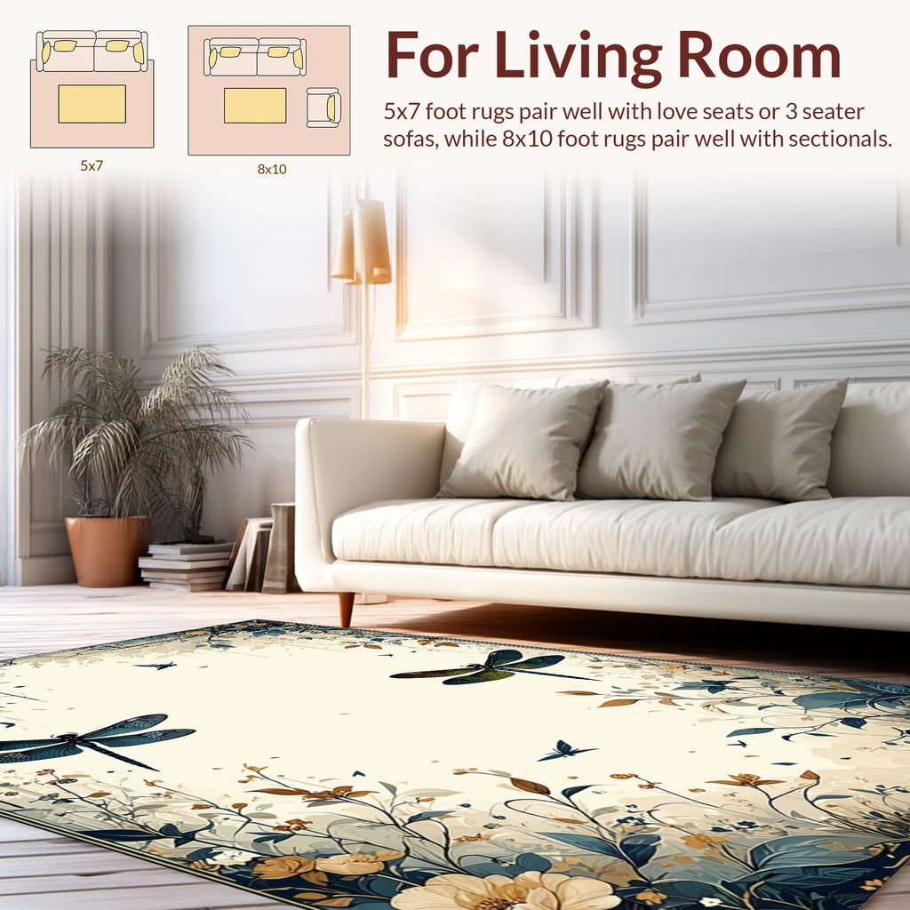 Dragonfly Garden In Full Bloom Rug