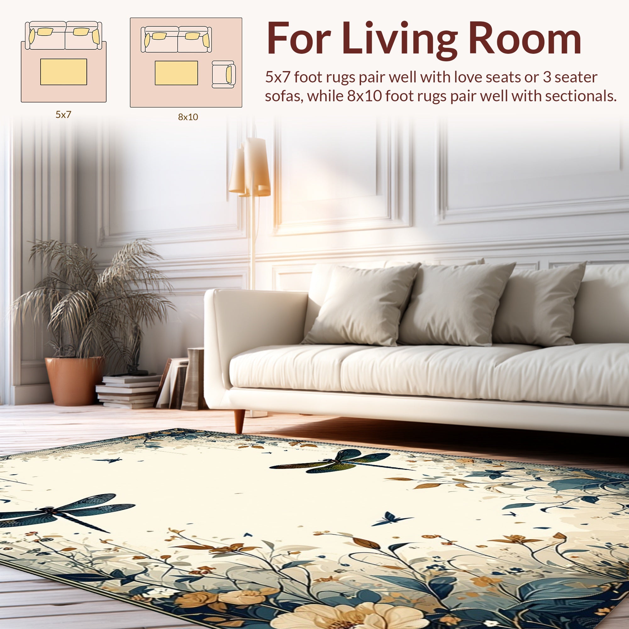 Dragonfly Garden In Full Bloom Rug