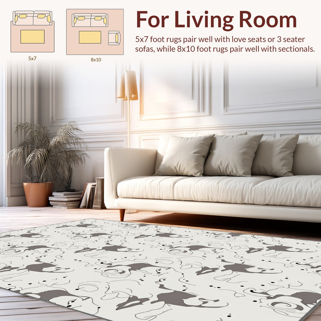 Abstract Sketchy Animal Pattern Design Rug