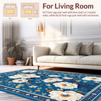 Elegant White Peony Floral Pattern Rug