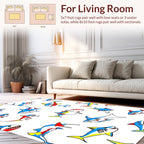 Playful Color Block Shark Pattern Rug