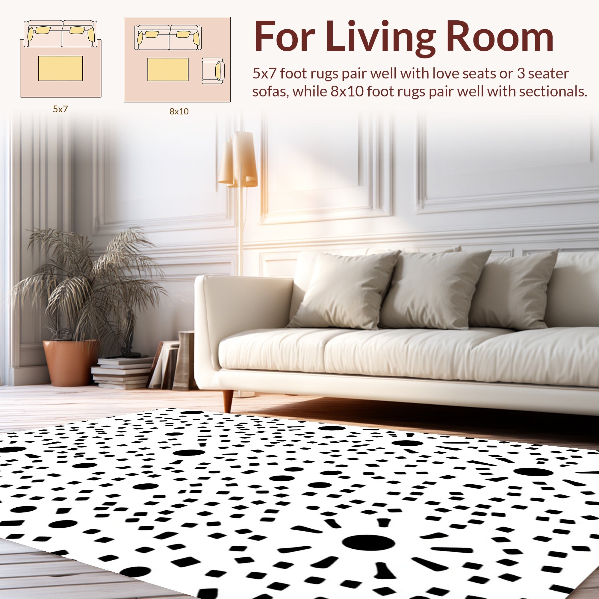 Abstract Circular Dot Pattern Rug